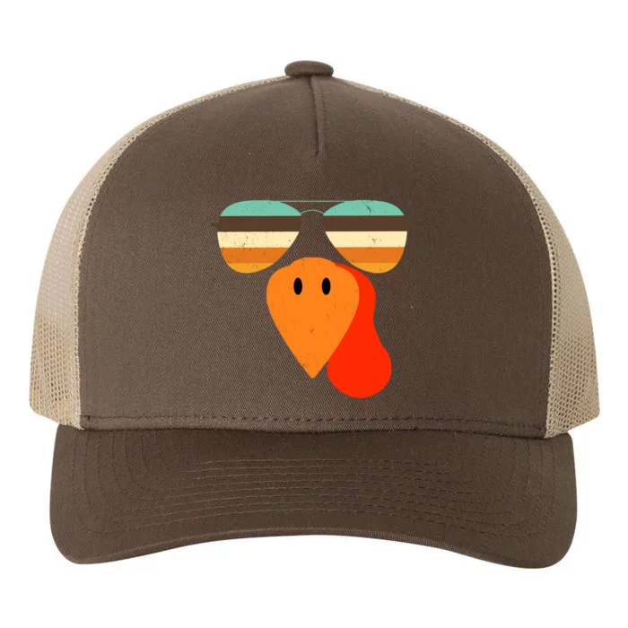 Cool Turkey Gobble Face Shades Funny Thanksgiving Yupoong Adult 5-Panel Trucker Hat