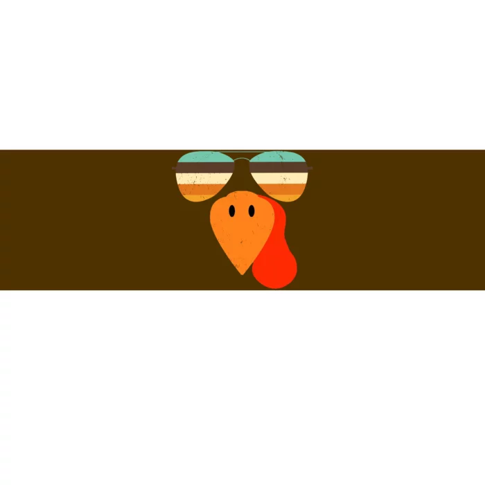 Cool Turkey Gobble Face Shades Funny Thanksgiving Bumper Sticker