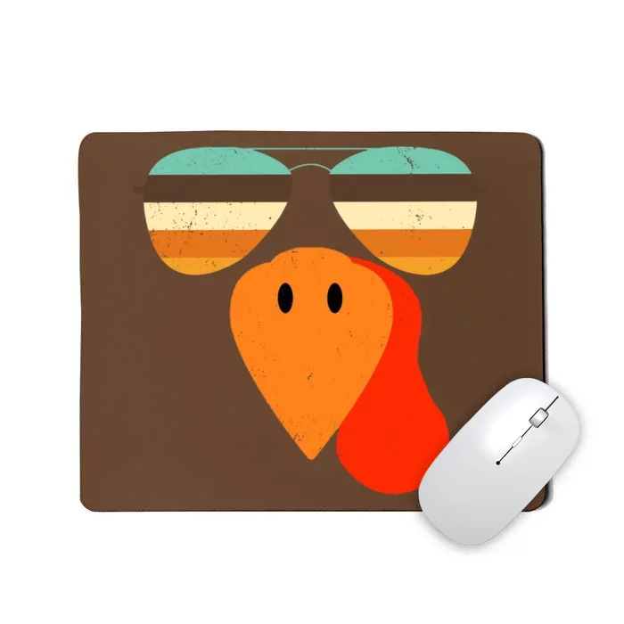 Cool Turkey Gobble Face Shades Funny Thanksgiving Mousepad