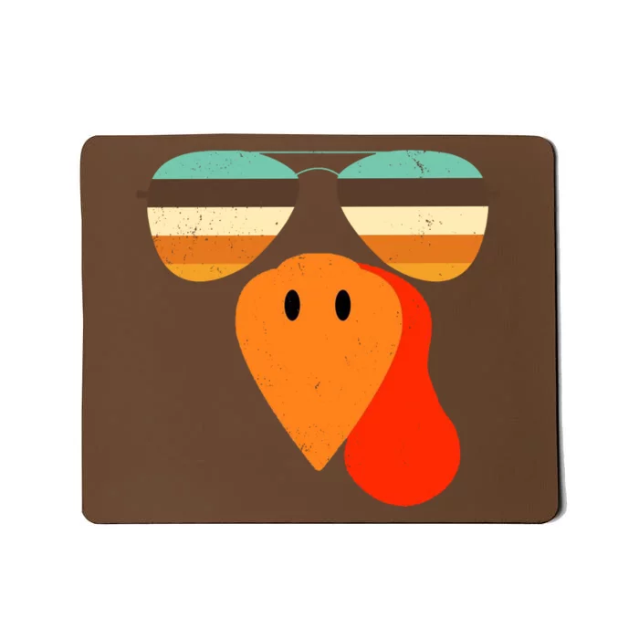 Cool Turkey Gobble Face Shades Funny Thanksgiving Mousepad