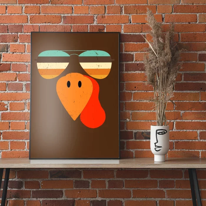 Cool Turkey Gobble Face Shades Funny Thanksgiving Poster