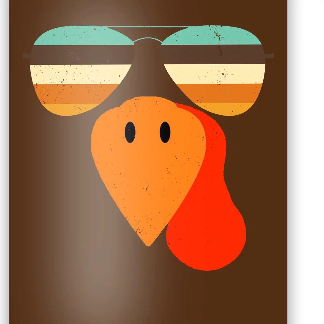 Cool Turkey Gobble Face Shades Funny Thanksgiving Poster