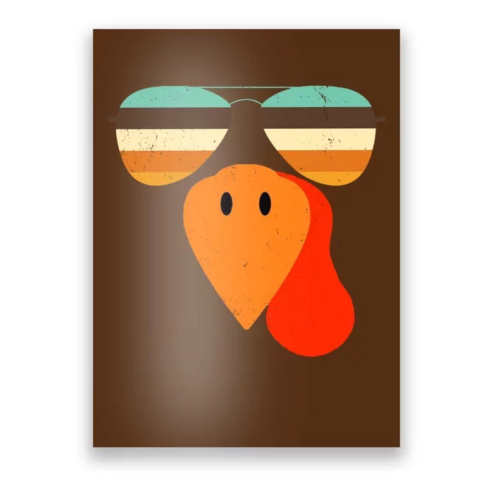 Cool Turkey Gobble Face Shades Funny Thanksgiving Poster