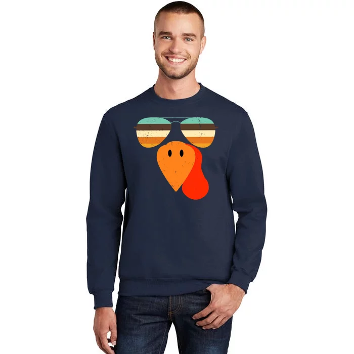 Cool Turkey Gobble Face Shades Funny Thanksgiving Sweatshirt