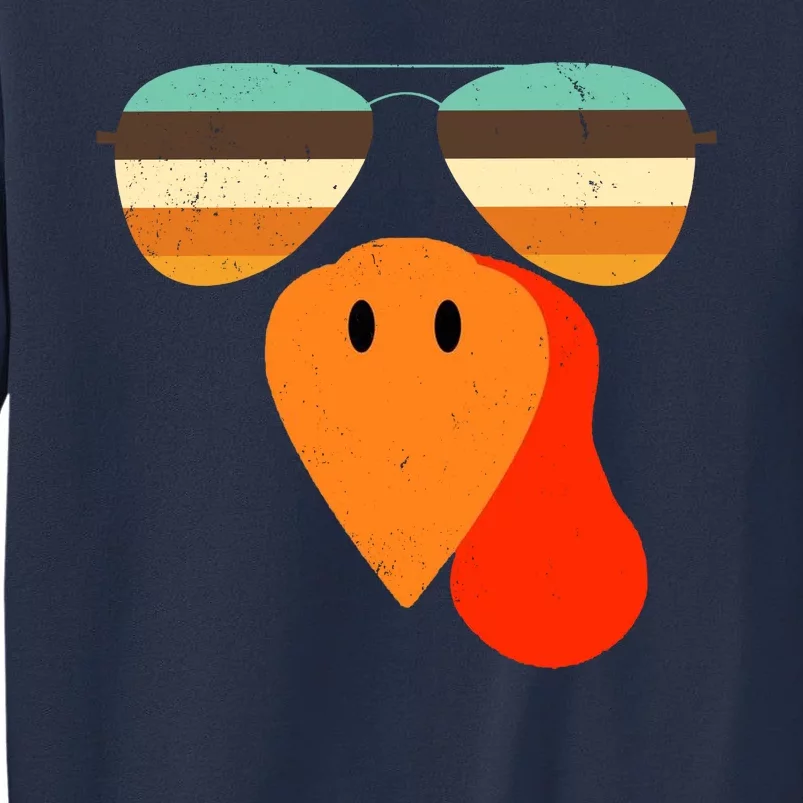 Cool Turkey Gobble Face Shades Funny Thanksgiving Sweatshirt