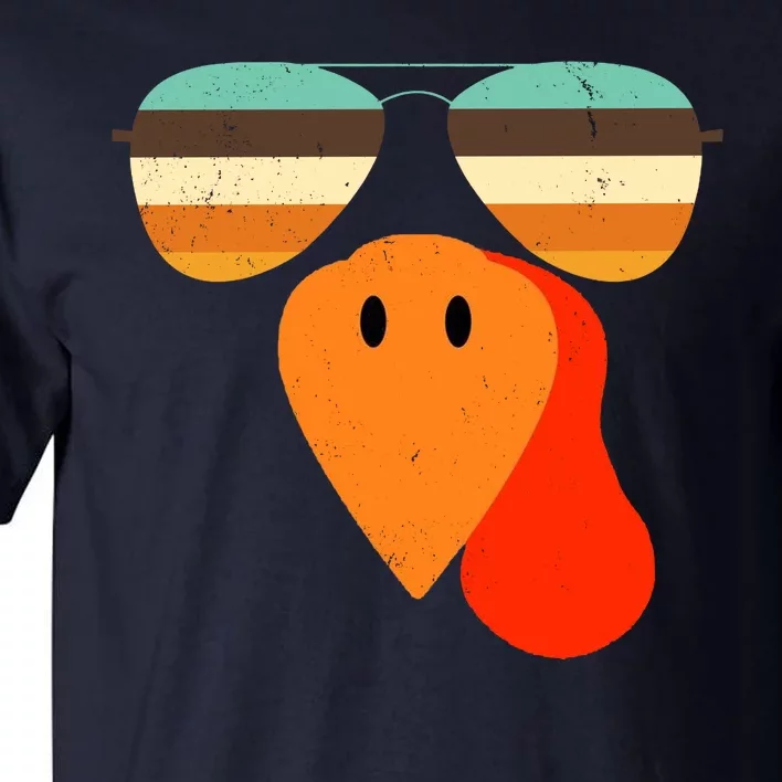 Cool Turkey Gobble Face Shades Funny Thanksgiving Tall T-Shirt