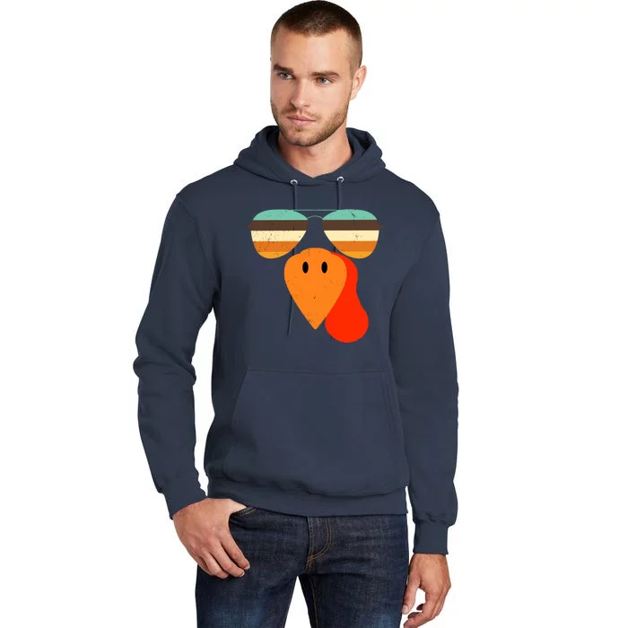 Cool Turkey Gobble Face Shades Funny Thanksgiving Tall Hoodie