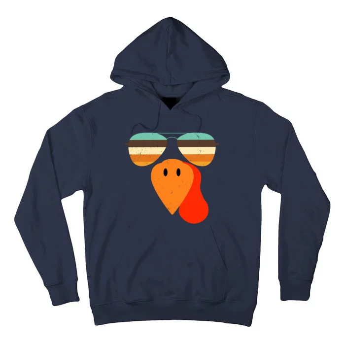 Cool Turkey Gobble Face Shades Funny Thanksgiving Tall Hoodie