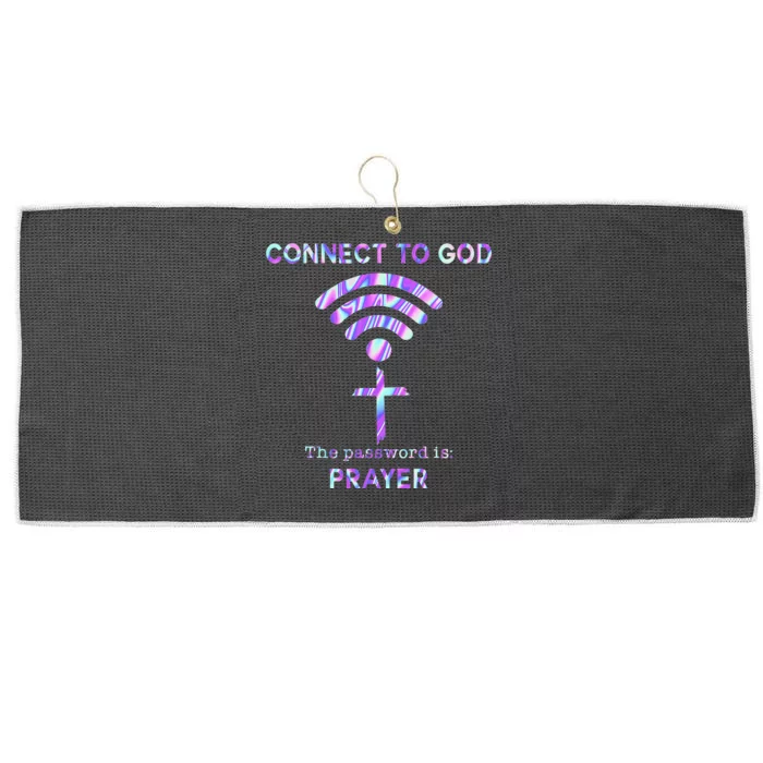 Connect To God The Password Is Prayer Large Microfiber Waffle Golf Towel