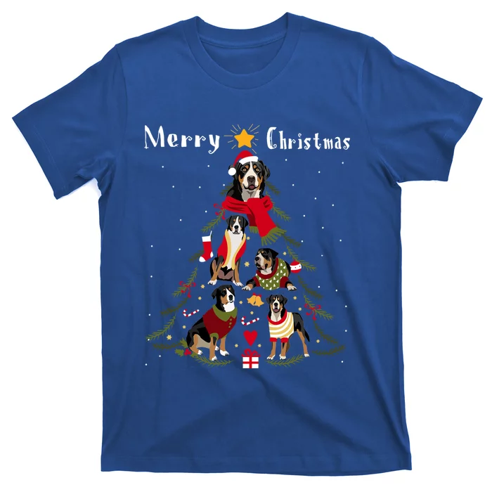 Christmas Tree Greater Swiss Mountain Dog Lover Xmas Gift T-Shirt