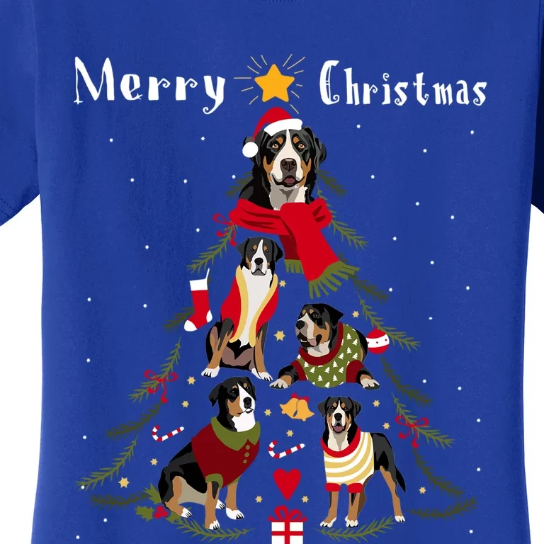 Christmas Tree Greater Swiss Mountain Dog Lover Xmas Gift Women's T-Shirt