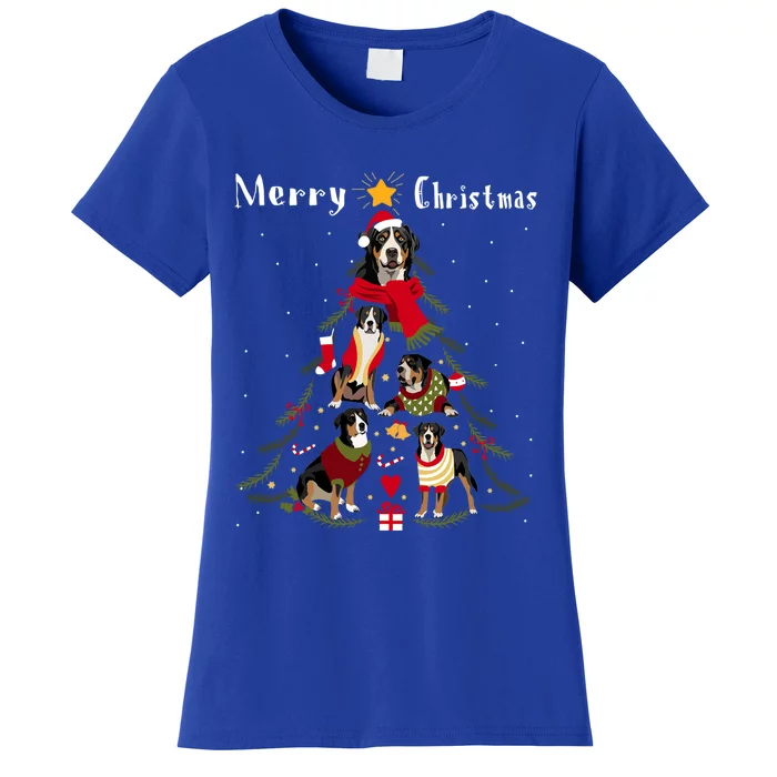 Christmas Tree Greater Swiss Mountain Dog Lover Xmas Gift Women's T-Shirt