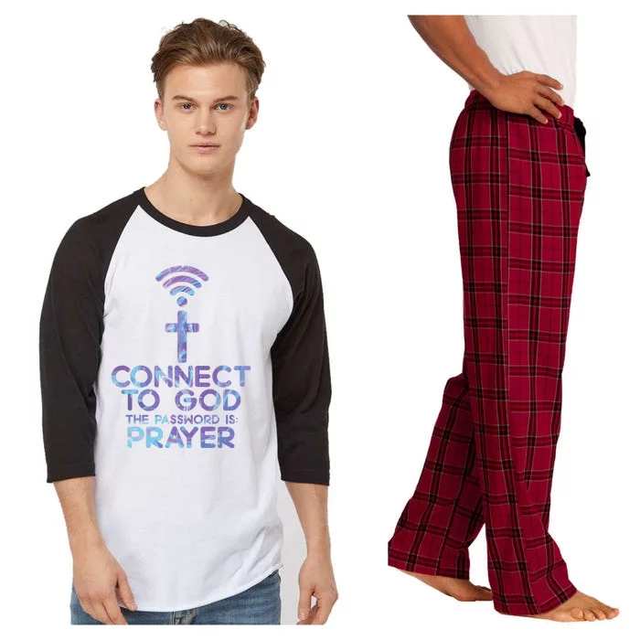 Connect To God Password Prayer Jesus Christian Raglan Sleeve Pajama Set