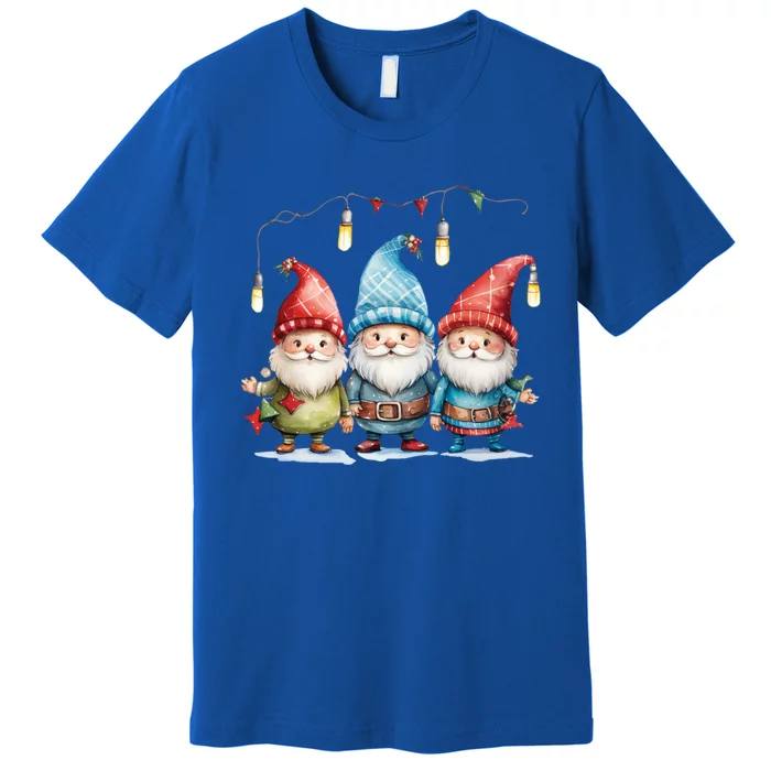 Christmas Three Gnomies Matching Pajamas Xmas Gnomies Lover Great Gift Premium T-Shirt