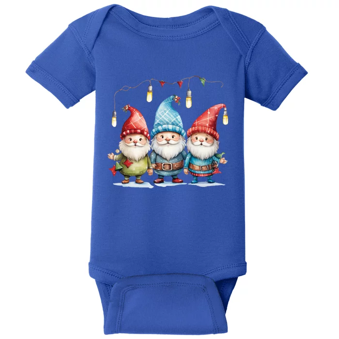 Christmas Three Gnomies Matching Pajamas Xmas Gnomies Lover Great Gift Baby Bodysuit