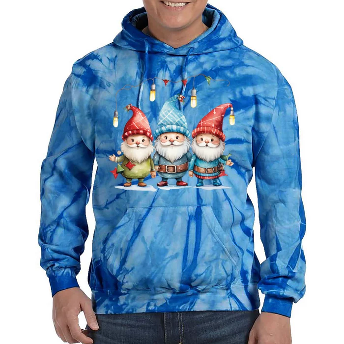 Christmas Three Gnomies Matching Pajamas Xmas Gnomies Lover Great Gift Tie Dye Hoodie