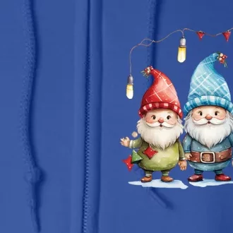 Christmas Three Gnomies Matching Pajamas Xmas Gnomies Lover Great Gift Full Zip Hoodie