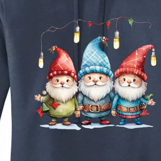 Christmas Three Gnomies Matching Pajamas Xmas Gnomies Lover Great Gift Women's Pullover Hoodie