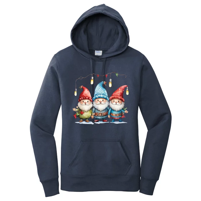 Christmas Three Gnomies Matching Pajamas Xmas Gnomies Lover Great Gift Women's Pullover Hoodie