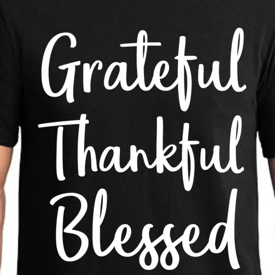 Christian Thanksgiving Gift Quote Grateful Thankful Blessed Gift Pajama Set