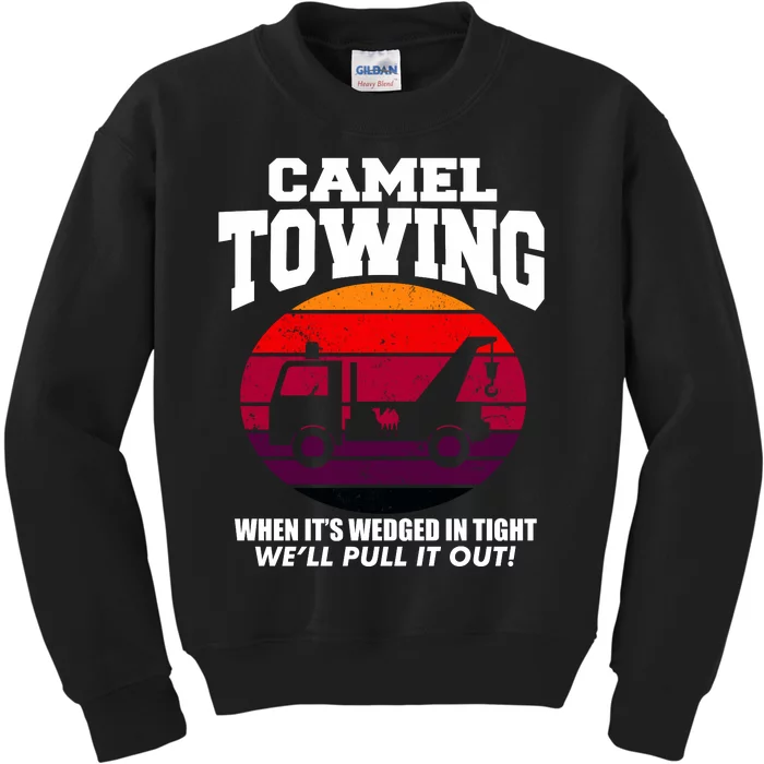 Camel Towing Gift Funny Retro Camel Towing Funny Halloween Gift Kids Sweatshirt