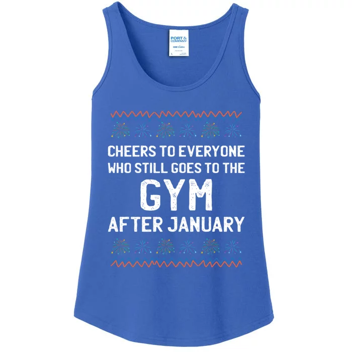 Cheers To Gym Goers After January Happy New Year Workout Nye Gift Ladies Essential Tank