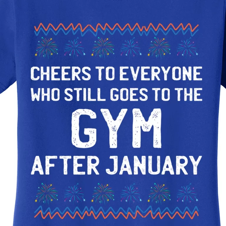 Cheers To Gym Goers After January Happy New Year Workout Nye Gift Women's T-Shirt