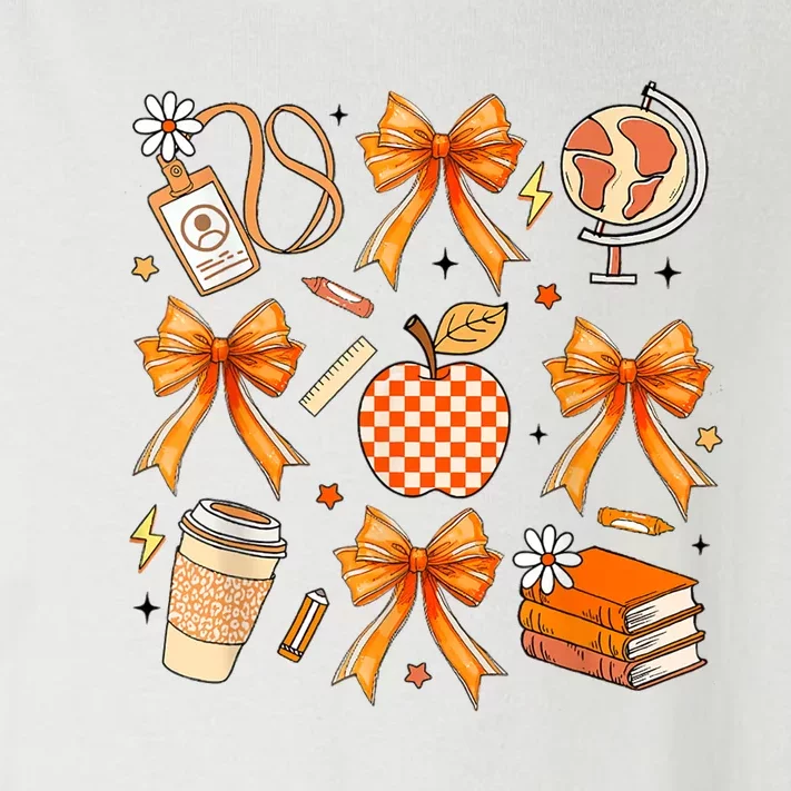 Coquette Teacher Game Day Fall Autumn Book Coffee Toddler Long Sleeve Shirt