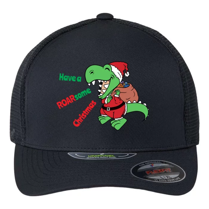 Christmas Trex Gift Have A Roarsome Christmas Gift Flexfit Unipanel Trucker Cap