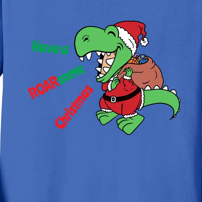 Christmas Trex Gift Have A Roarsome Christmas Gift Kids Long Sleeve Shirt