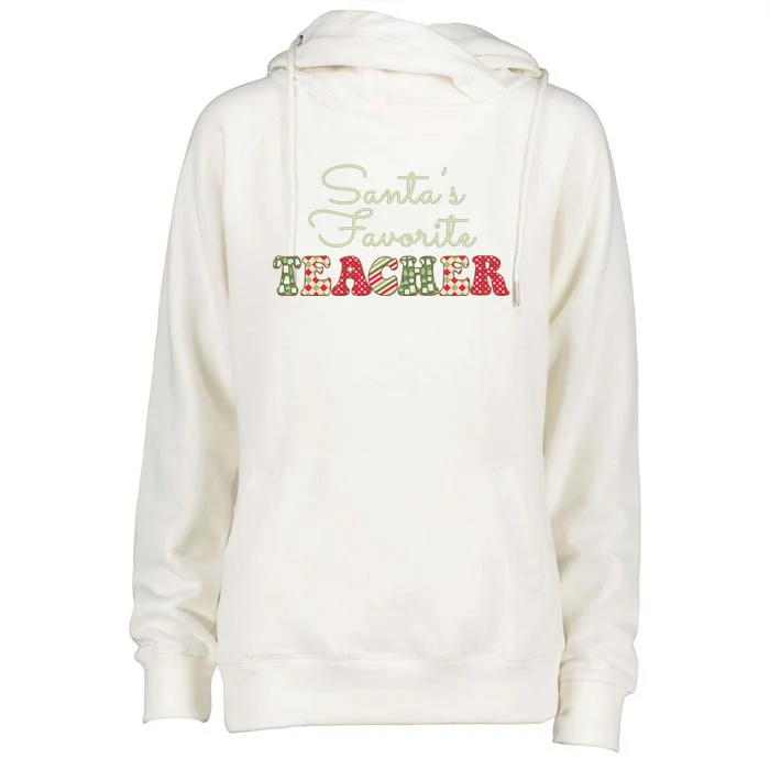 Christmas Teacher Gift Holiday SantaS Favorite Teacher Gift Womens Funnel Neck Pullover Hood