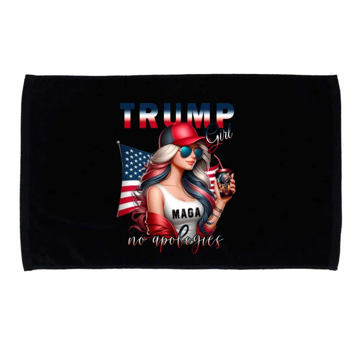 Cool Trump Girl No Apologies Maga 2024 Microfiber Hand Towel