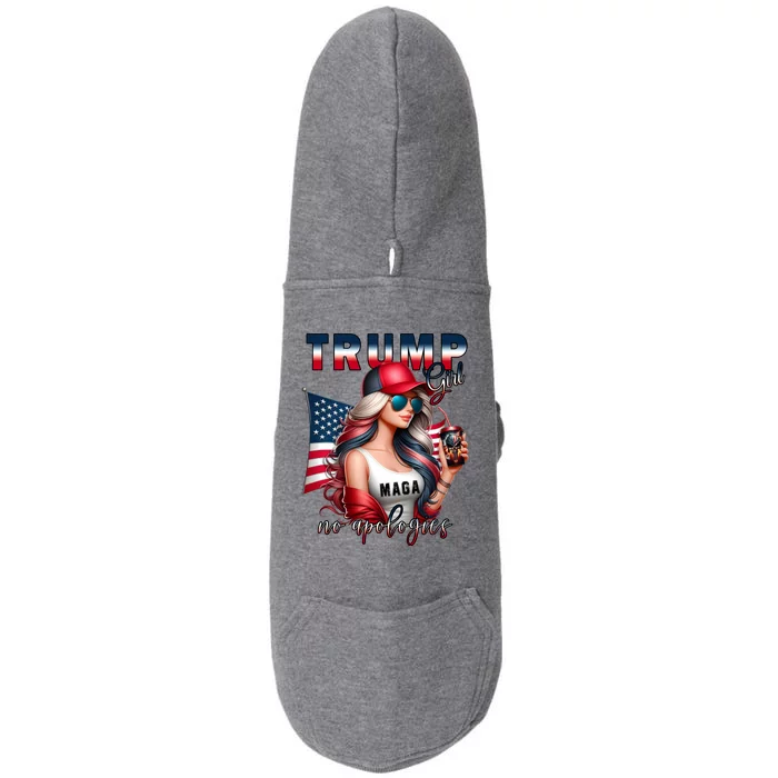 Cool Trump Girl No Apologies Maga 2024 Doggie 3-End Fleece Hoodie