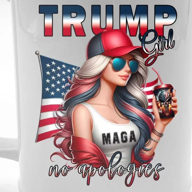 Cool Trump Girl No Apologies Maga 2024 Front & Back Beer Stein