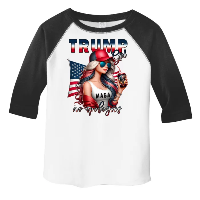 Cool Trump Girl No Apologies Maga 2024 Toddler Fine Jersey T-Shirt