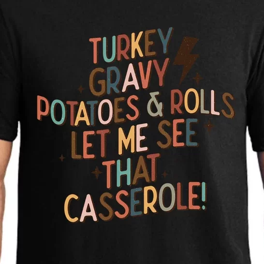 Cute Turkey Gravy Potatoes And Rolls Thanksgiving Cute Gift Pajama Set