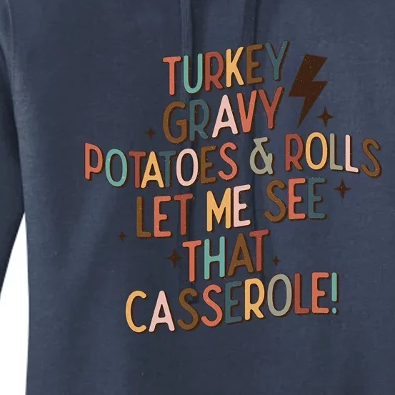 Cute Turkey Gravy Potatoes And Rolls Thanksgiving Cute Gift Women's Pullover Hoodie