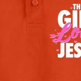 Cute This Girl Loves Jesus Dry Zone Grid Performance Polo