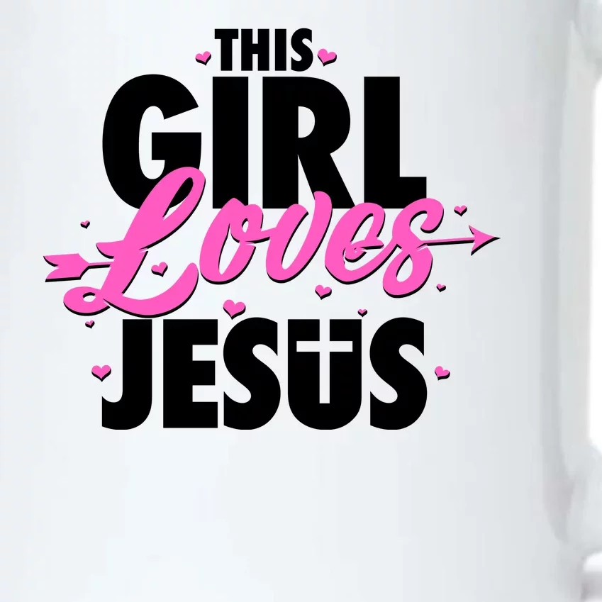 Cute This Girl Loves Jesus Black Color Changing Mug