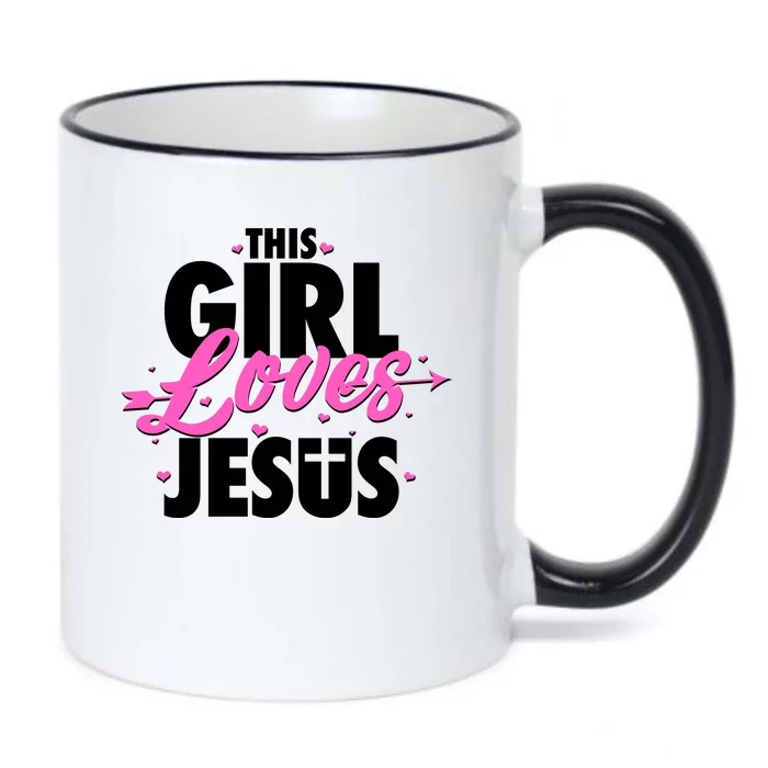 Cute This Girl Loves Jesus Black Color Changing Mug