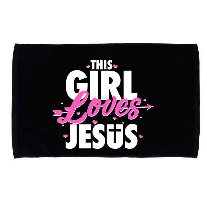 Cute This Girl Loves Jesus Microfiber Hand Towel