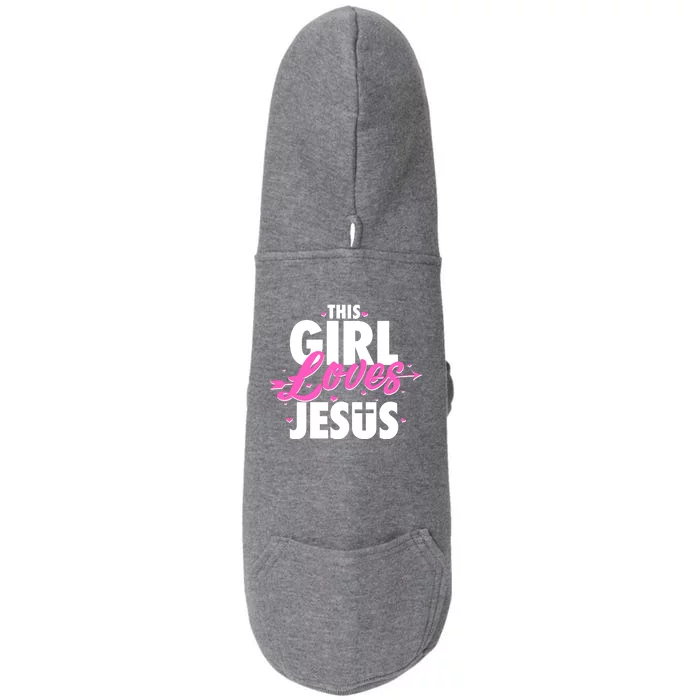 Cute This Girl Loves Jesus Doggie 3-End Fleece Hoodie