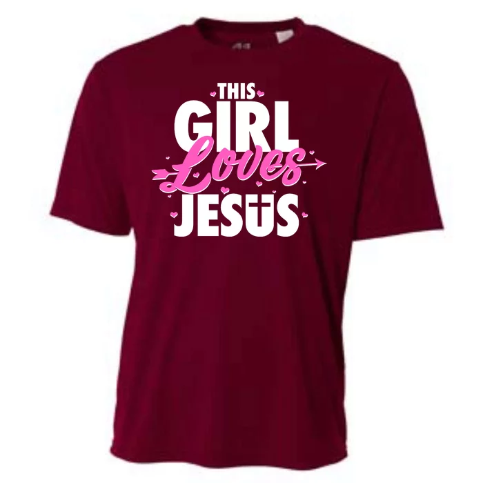 Cute This Girl Loves Jesus Cooling Performance Crew T-Shirt