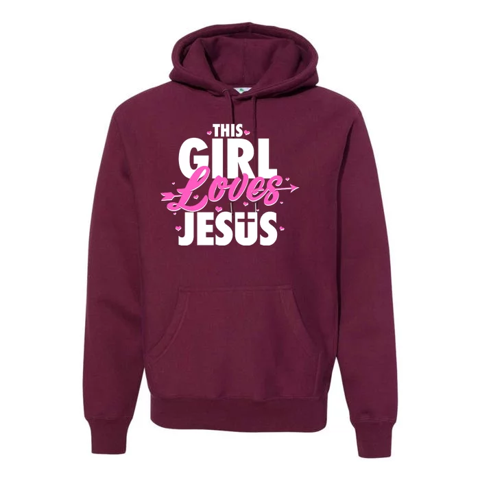 Cute This Girl Loves Jesus Premium Hoodie