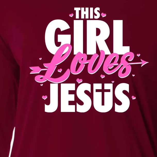 Cute This Girl Loves Jesus Cooling Performance Long Sleeve Crew