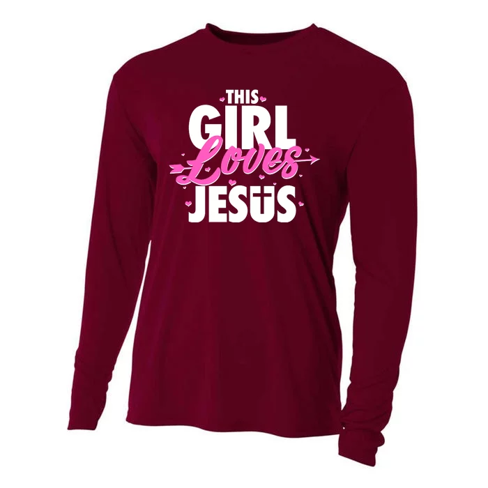 Cute This Girl Loves Jesus Cooling Performance Long Sleeve Crew