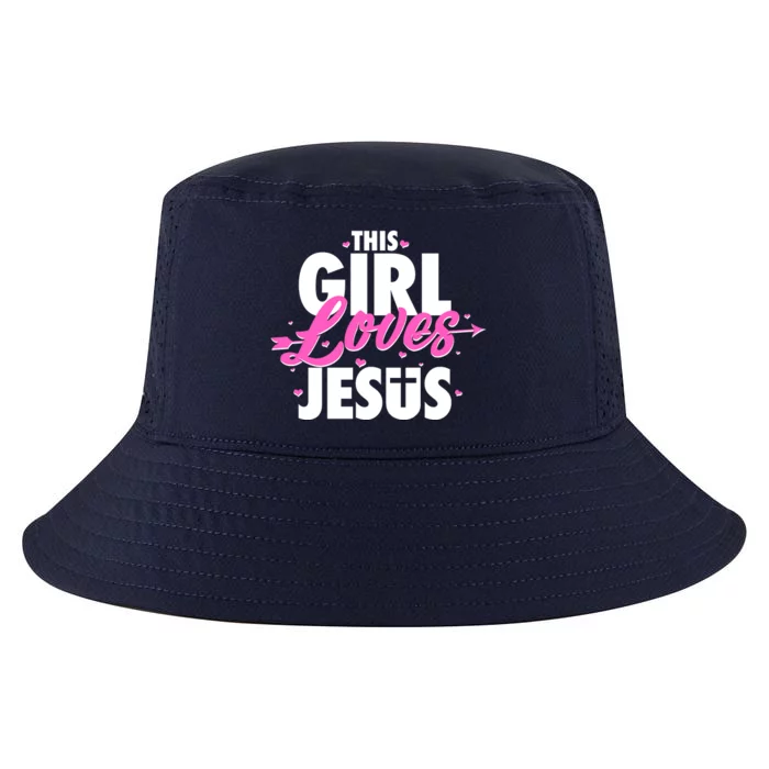 Cute This Girl Loves Jesus Cool Comfort Performance Bucket Hat