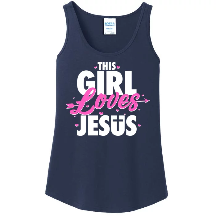 Cute This Girl Loves Jesus Ladies Essential Tank