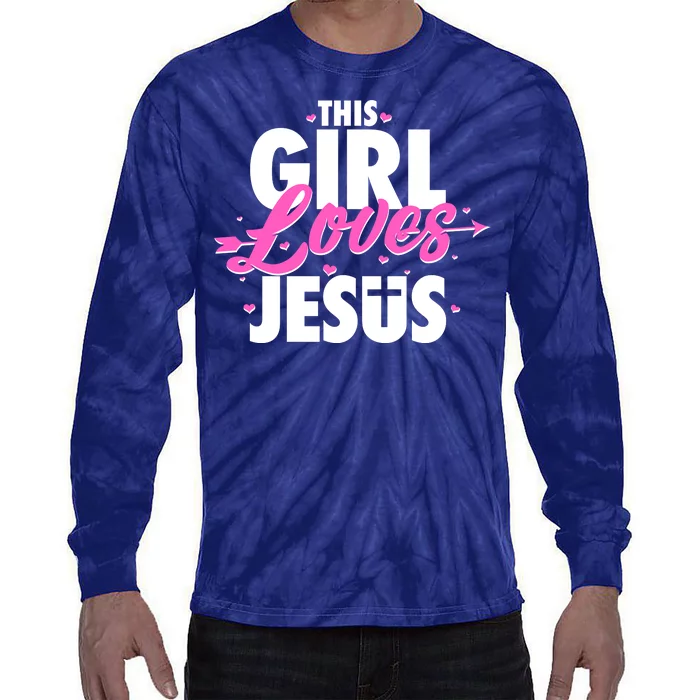 Cute This Girl Loves Jesus Tie-Dye Long Sleeve Shirt