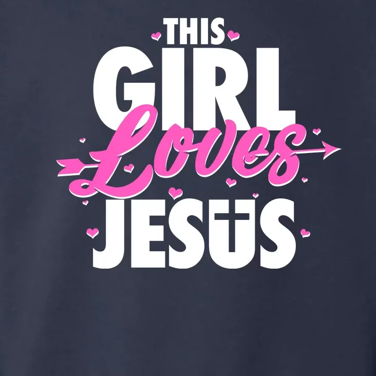 Cute This Girl Loves Jesus Toddler Hoodie